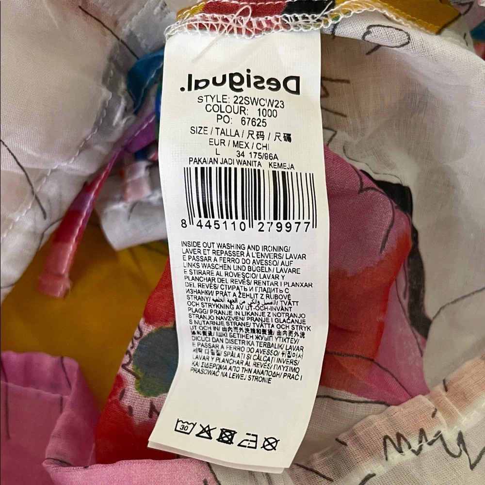 Desigual Multicolor Floral Cropped Button-Up Top - Picture 8 of 11